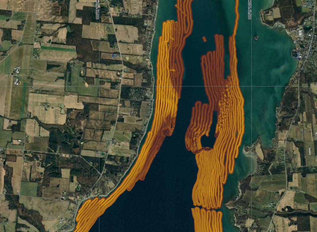 Cayuga Lake sonar map