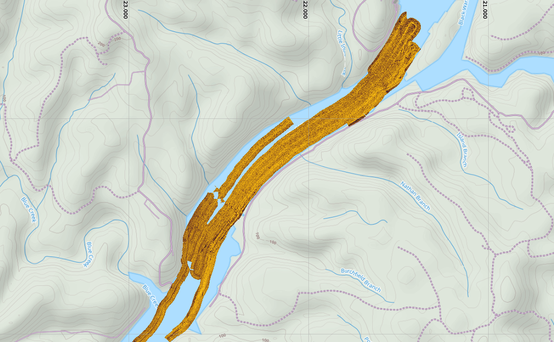 Lake Holt sonar overlay