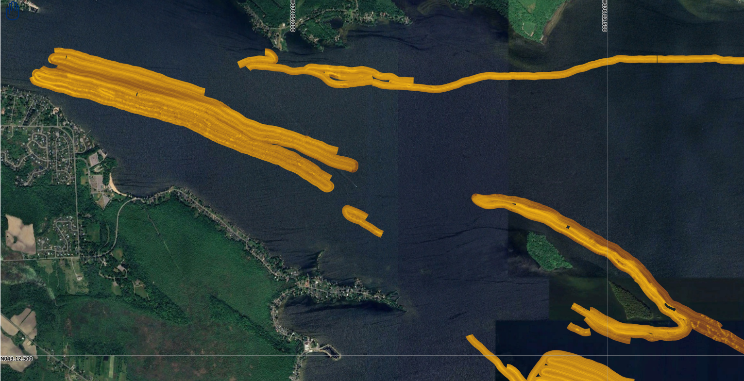 Oneida Lake sonar overlay